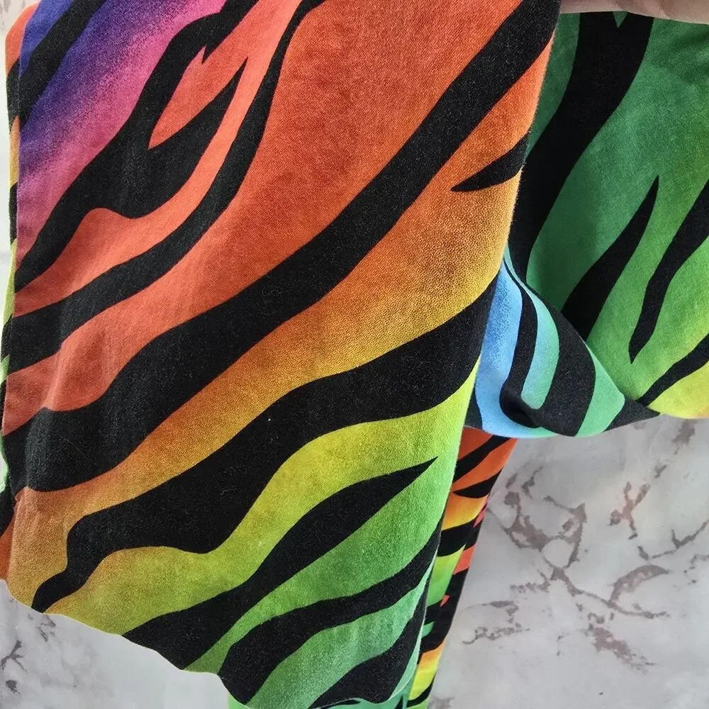 Royal Awesome Pants Mens 36 X 30 Zebra Tiger Rainbow Chino Pride Neon